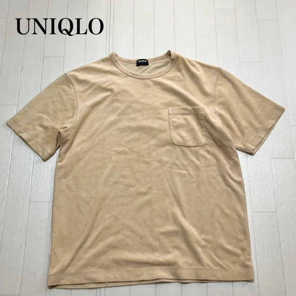 UNIQLO ユニクロ ポケットTシャツ ベージュ L カットソー 洗える 無地