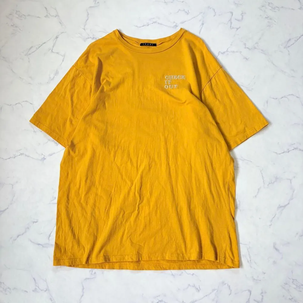 INGNI/Tシャツ/M/マスタード/ロゴ/半袖/オーバーシルエット/カジュアル