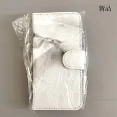 新品☆大理石調 手帳型スマートフォンケース ホワイト