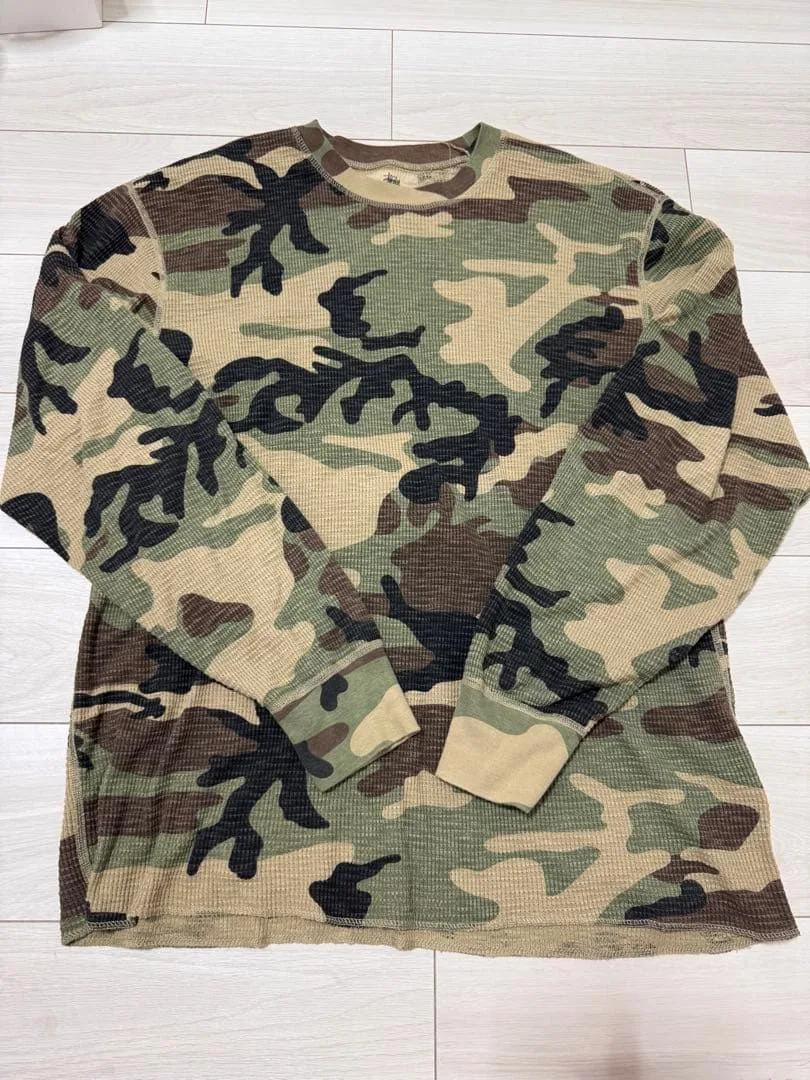 stussy Pigment Dyed LS Thermal CAMO Lサイズ