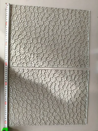 昭和レトロ ガラス板 41.5×31・41.5×29.5 2枚セット 石目模様