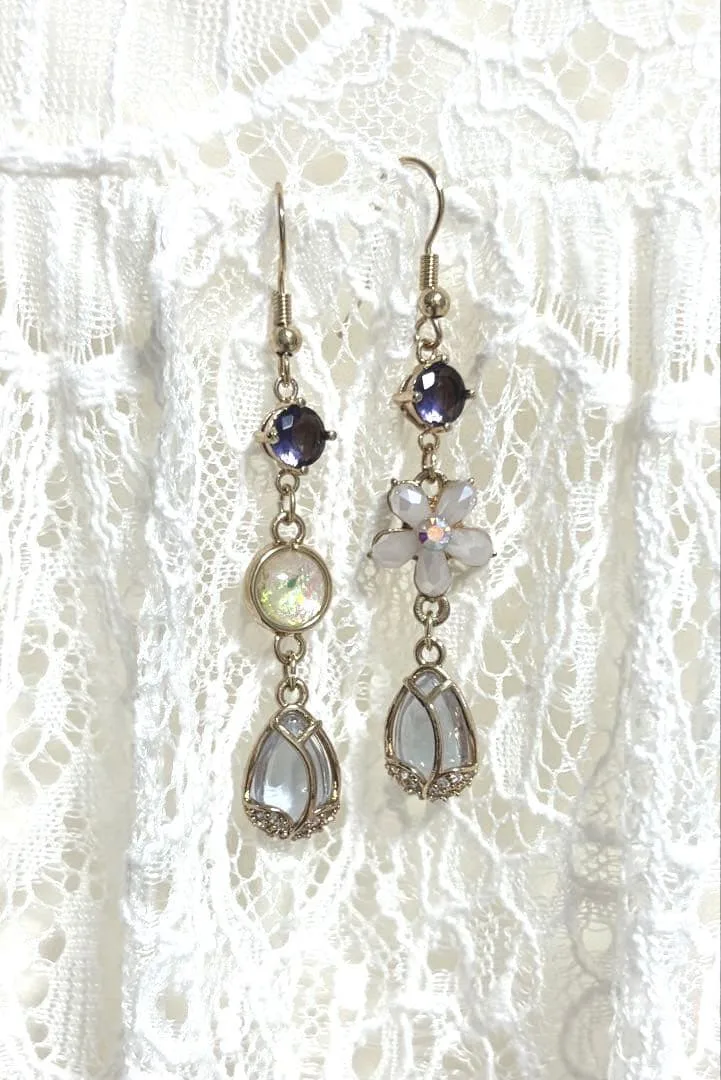 アシンメトリー プリンセスイメージハンドメイド フックピアス