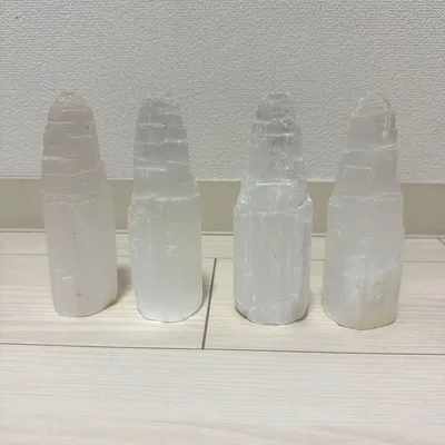 セレナイトタワー15cm4本セット.置き物、パワーストーン.結界.浄化