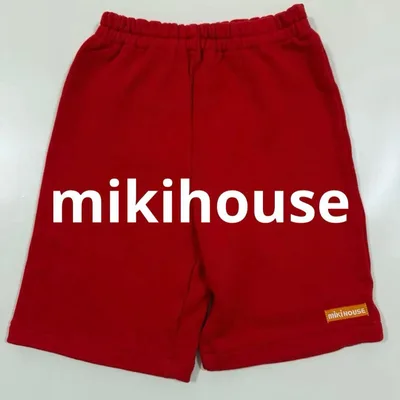 ミキハウス ハーフパンツ ズボン 赤 キッズ 130cm 日本製 シンプル