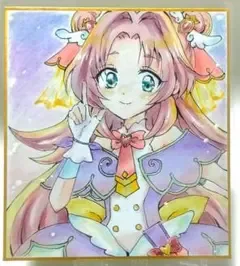 手描きイラスト ミニ色紙 名探偵プリキュア キュアアンサー 明智あんな