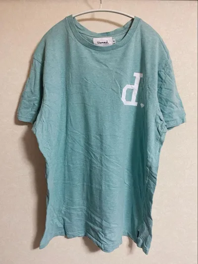 ダイアモンドサプライ Tシャツ クルーネック半袖 XL 青緑 綿 アウトドア