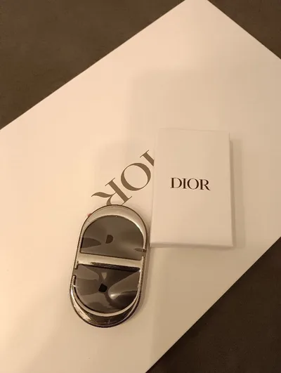 【新品箱付】ディオール DIOR ミラー付き スマホリング CDロゴ シルバー