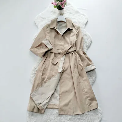 MaxMara*マックスマーラ ベルテッドトレンチコート ロング ベージュ 36
