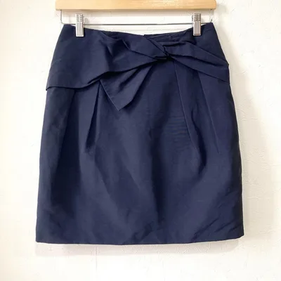 美品◎グリーンレーベル フロントリボン タイトスカート ネイビー(38)