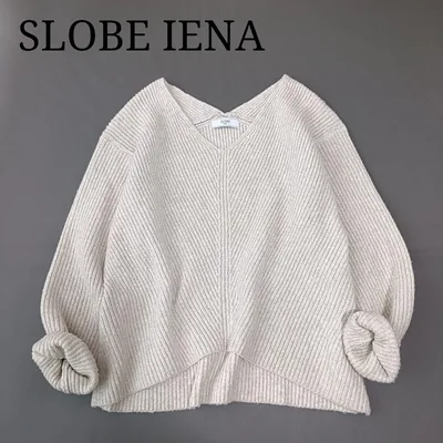 SLOBE IENA ラメMIXローゲージ畦ニット 24モデル Vネック リブ