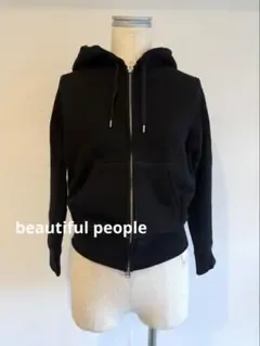 beautiful people ジップアップパーカー ブラック サイズ150