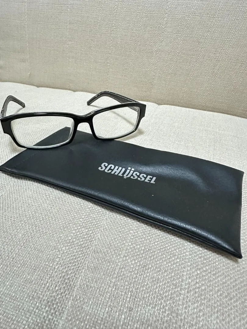 SCHLUSSEL シュリセル 伊達メガネ スクエア ブラック 度なし メンズ