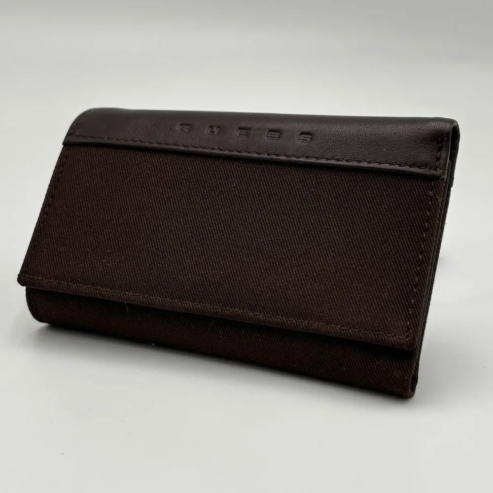 GUESS ゲス キーケース ミニウォレット 6連 グリーン キャンバス レザー