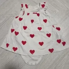 PETIT BATEAU ハート柄 ベビー ワンピース