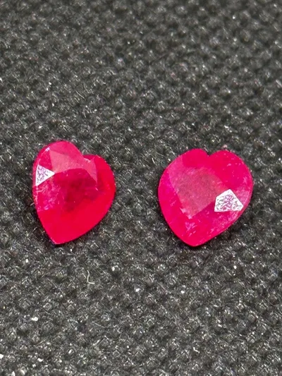 天然石 ルビー ルース ハートカット 2個セット