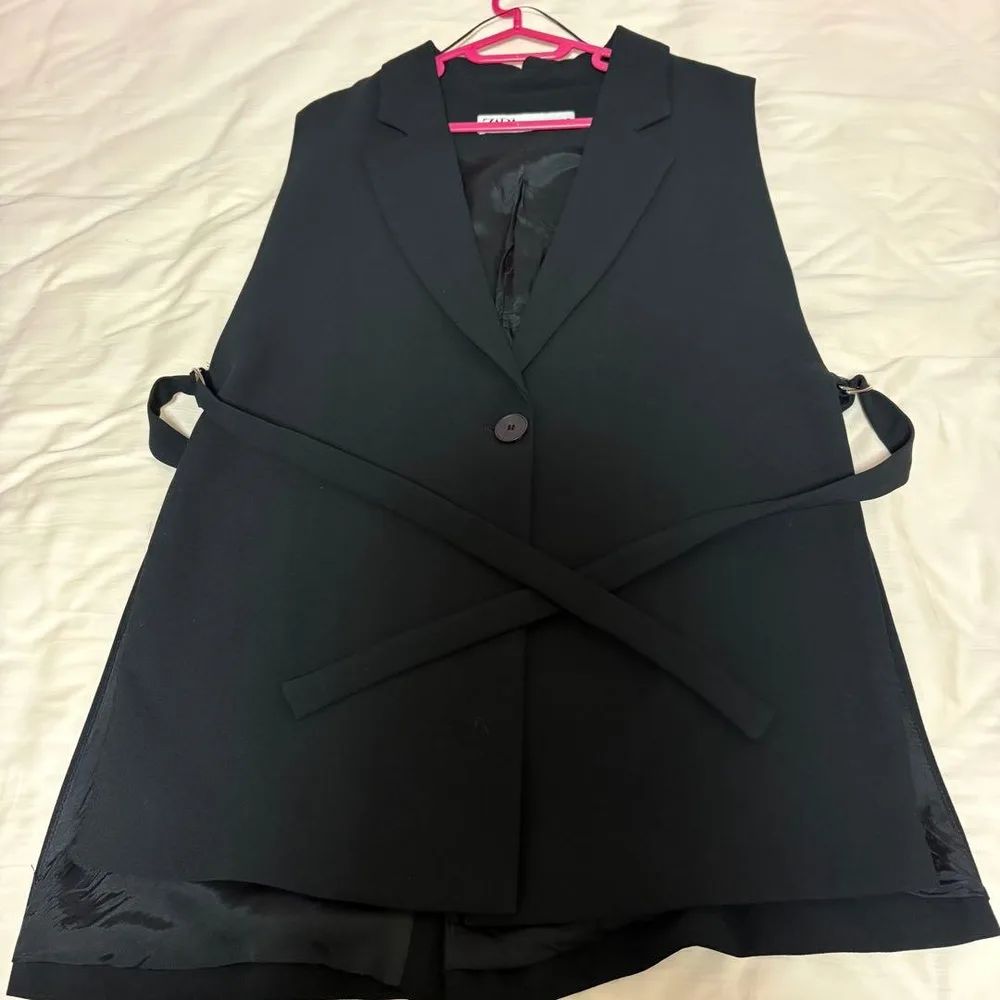 ZARA ブラック ロングベスト ジレ