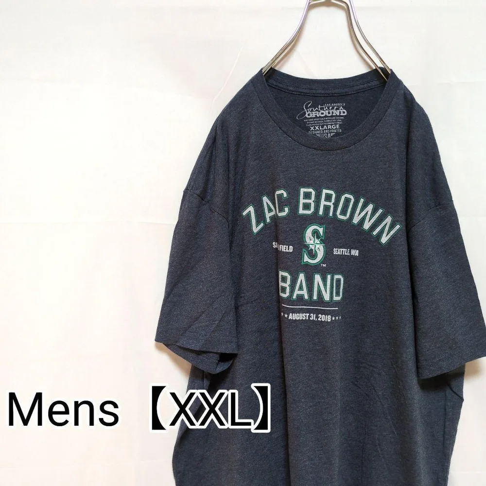 P23【US輸入】Zac Brown Band Tシャツ【メンズXXL】ネイビー
