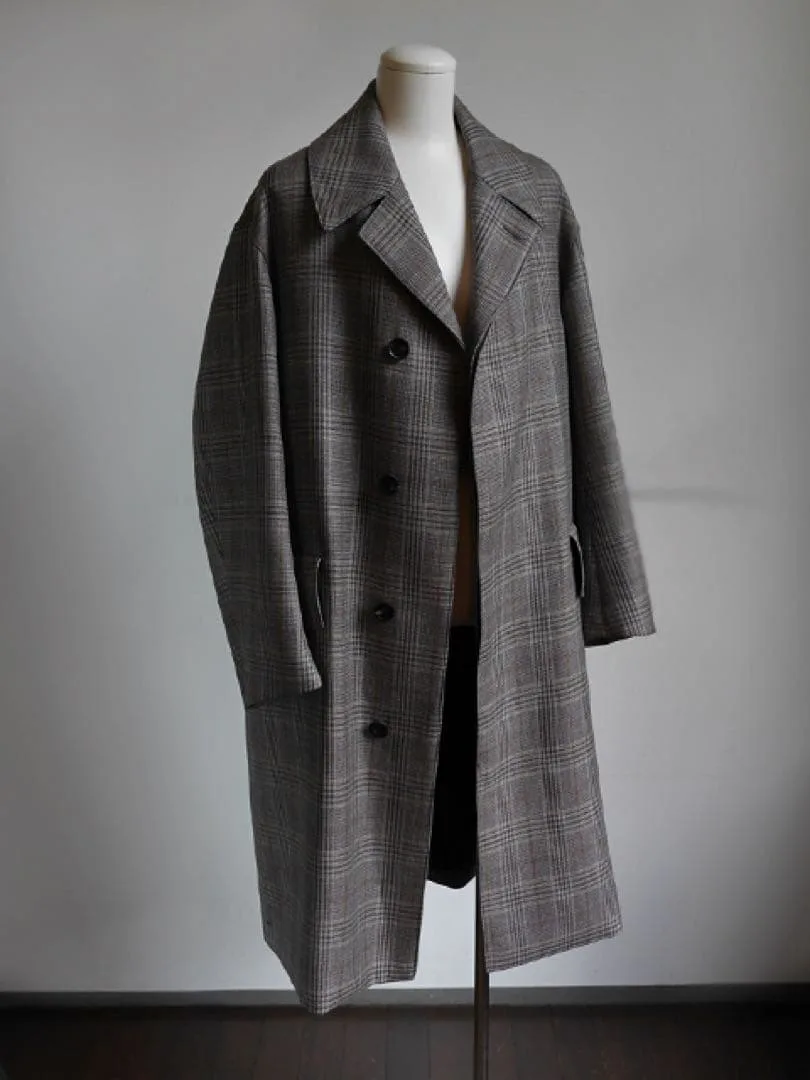 AURALEE Double Face Check Long Coat 17aw