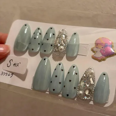 【現品】ネイルチップ ハンドメイド 埋め尽くし マグネット ワンホン 量産 韓国