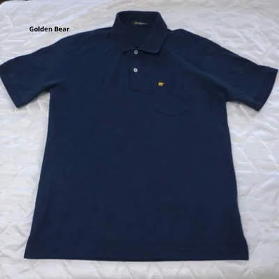 ゴールデンベアGolden Bear ポロシャツ ネイビー 半袖 ポケット L