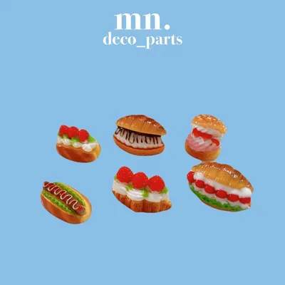 【1つ50円】デコレーションパーツ ミニチュア パン ケーキ ホットサンド