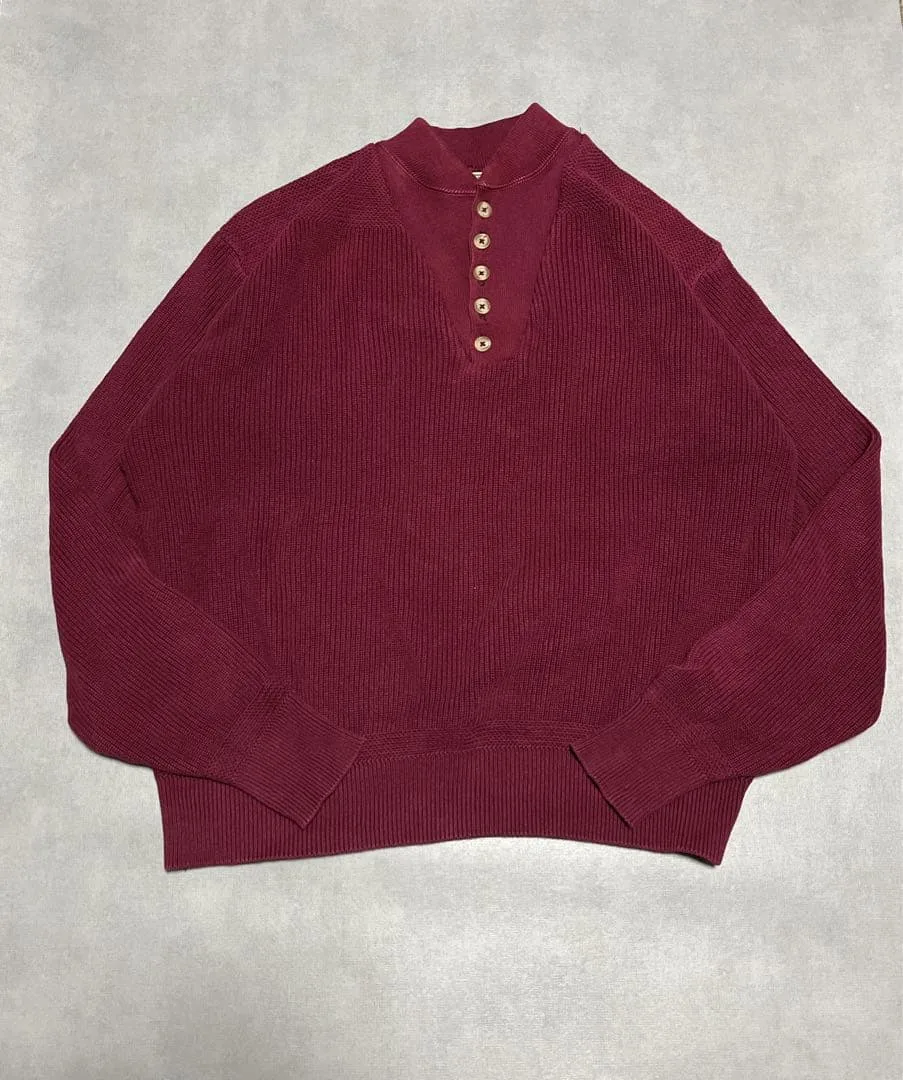 80s USA製 L.L.Bean ヘンリーネックセーター 2XL