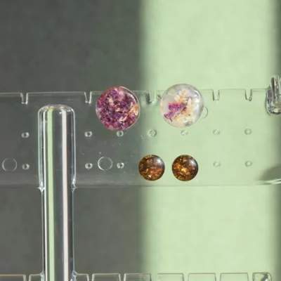 ハンドメイドピアス 2点セット レジン ドライフラワー