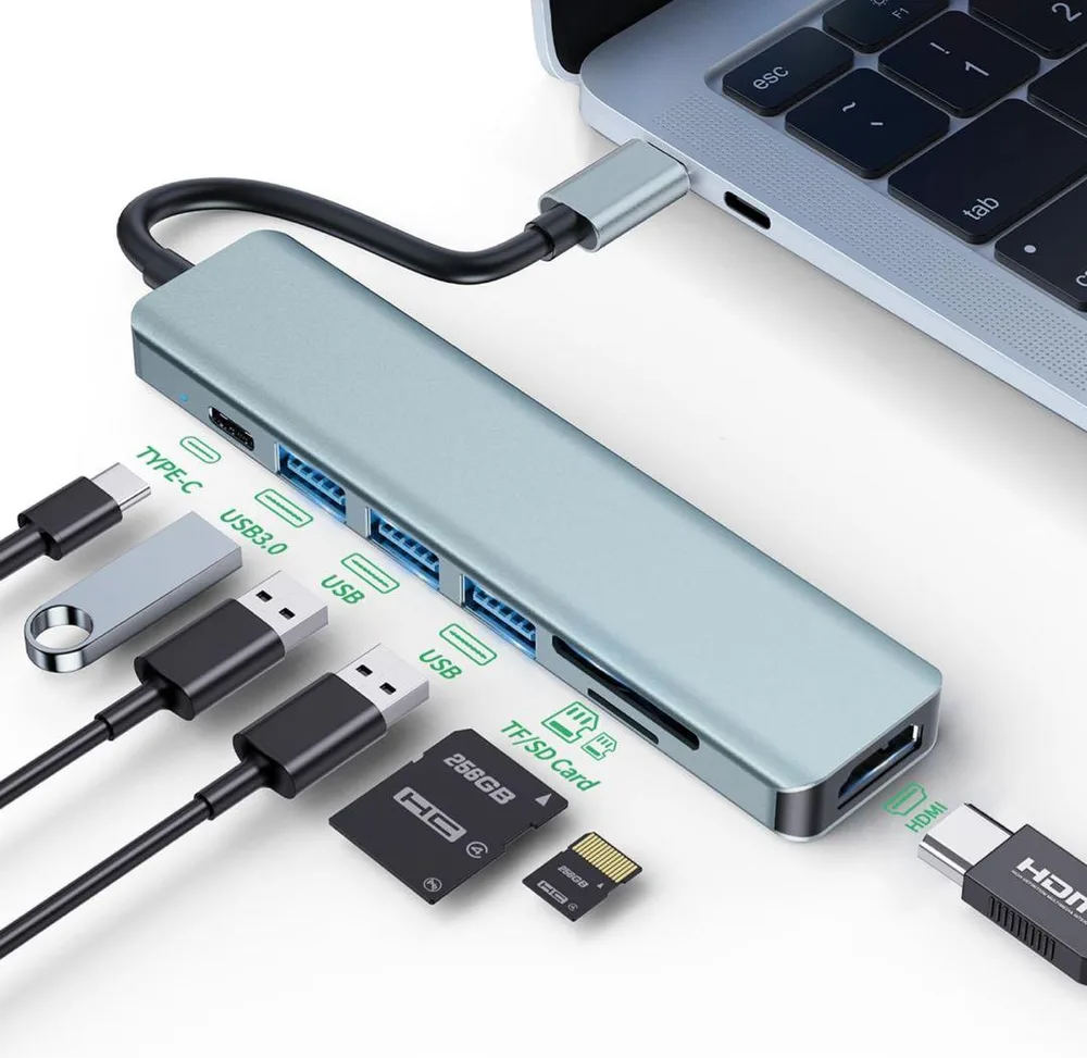 ハブ USB-C 7-in-1 type-c hdmi hub 変換アダプタ