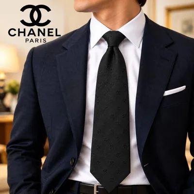 CHANEL ネクタイ ココマーク ブラック