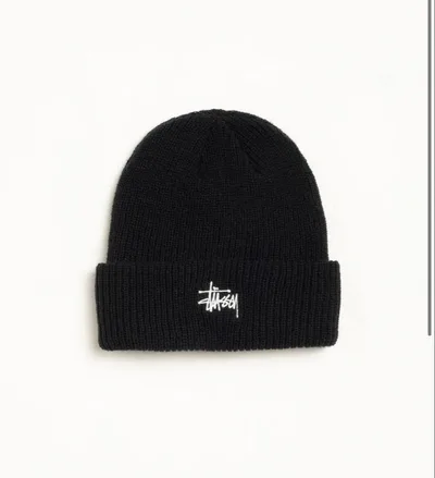 STUSSY ニット帽 ビーニー ブラック