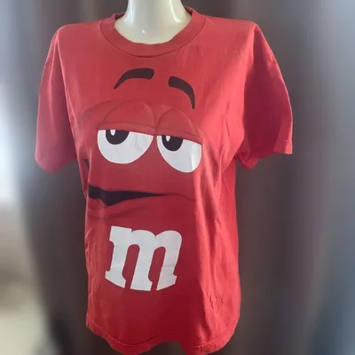 M&M's 半袖Tシャツ レッド キャラクタープリント