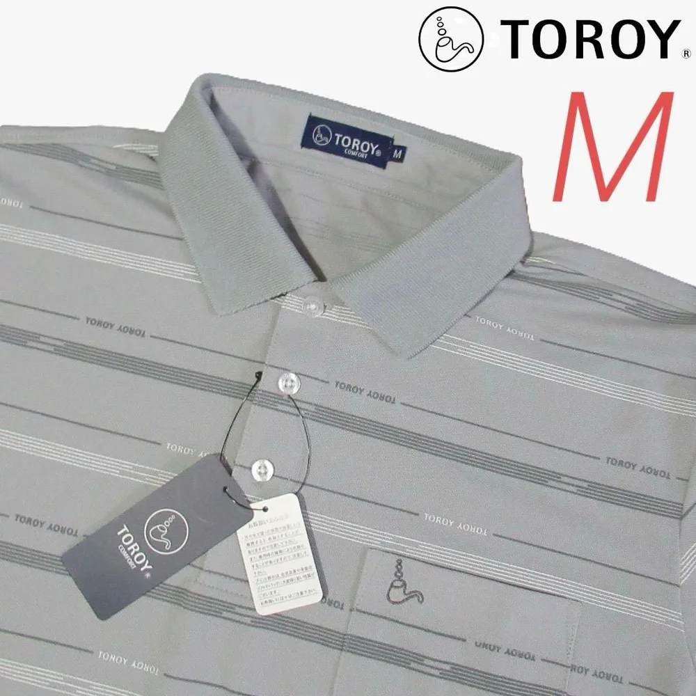 新品 TOROY トロイ 半袖 ポロシャツ プリント グレー Mサイズ
