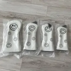 ゴルフ ヘッドカバー スマイル 4個セット