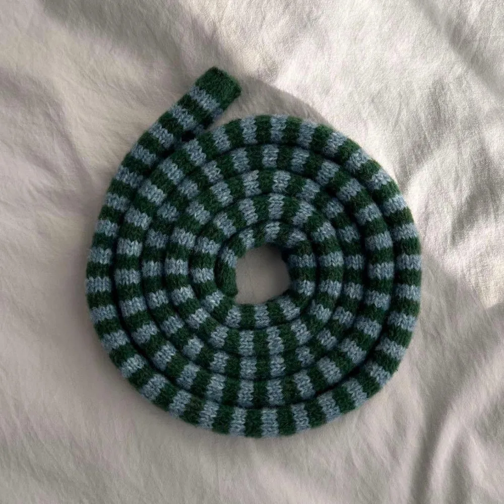 【ハンドメイド】y2k ストライプ ニット スキニーマフラー 2m