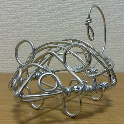 ワイヤークラフト ネズミ 置物 オブジェ ワイヤーアート 針金アート
