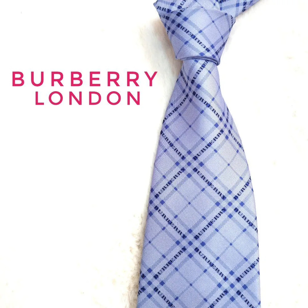 【爽やかブルー】BURBERRY LONDON バーバリー ネクタイ チェック柄
