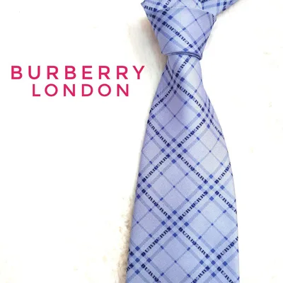 【爽やかブルー】BURBERRY LONDON バーバリー ネクタイ チェック柄