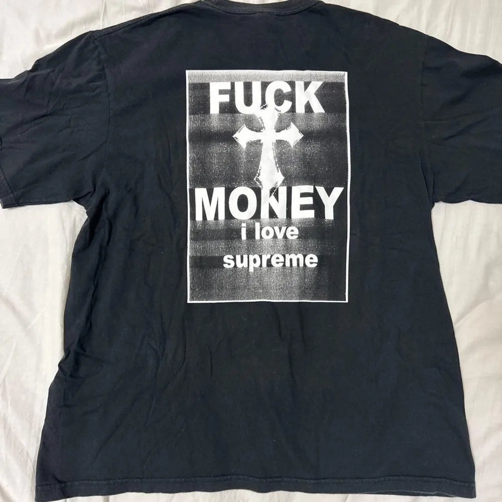 Supreme FUCK MONEY Tシャツ ブラック XL