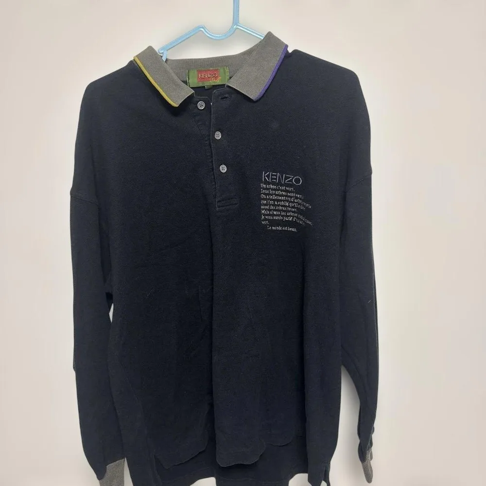 KENZO Golf メンズ 長袖 ポロシャツ ブラック サイズ4