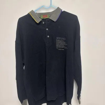 KENZO Golf メンズ 長袖 ポロシャツ ブラック サイズ4