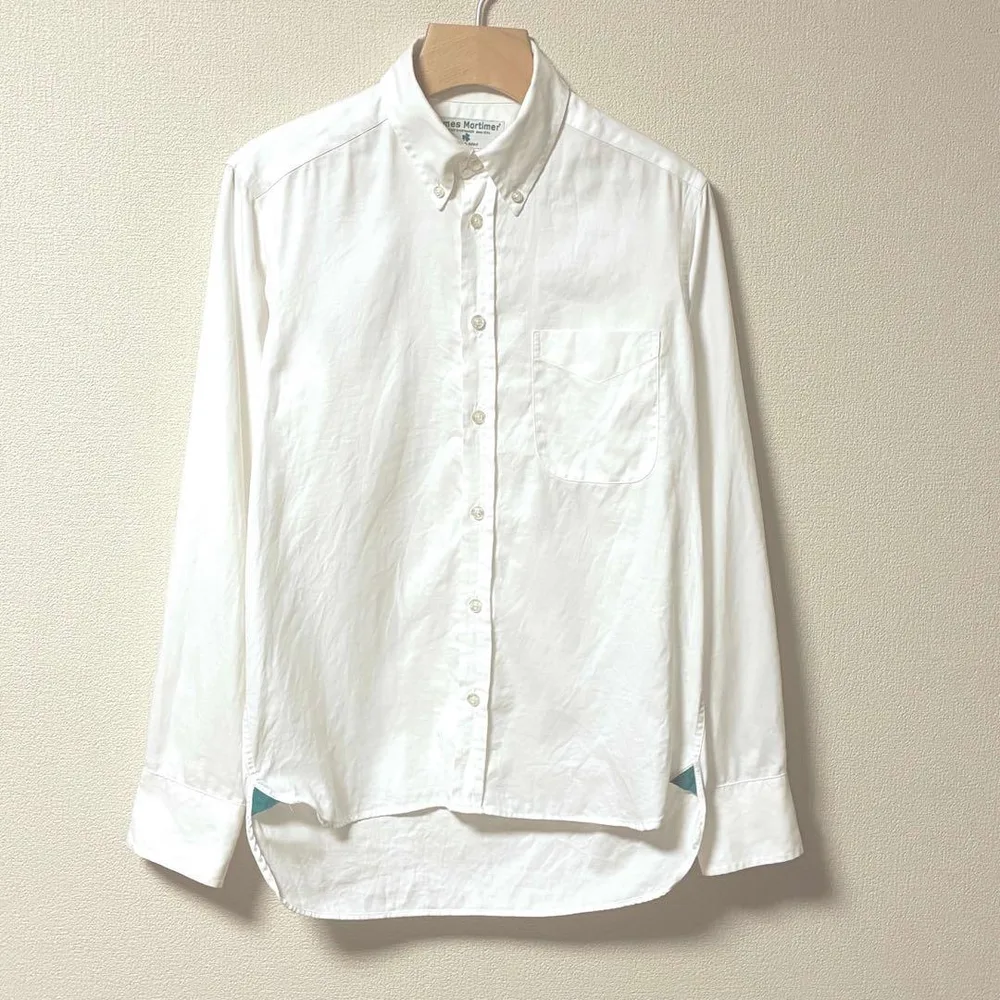 【美品】James Mortimer ボタンダウンシャツ 36 アイルランド製