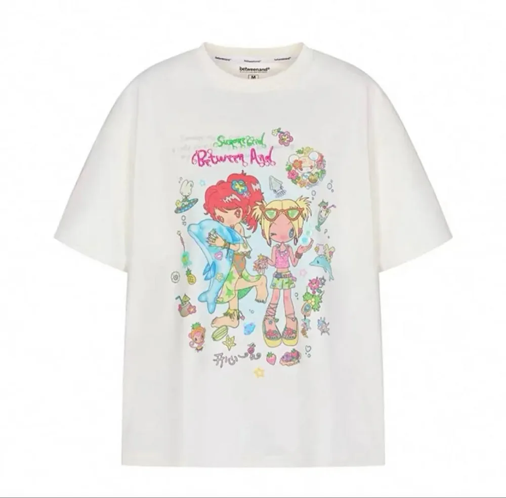 BETWEENAND sunonebird プリント 半袖Tシャツ 白