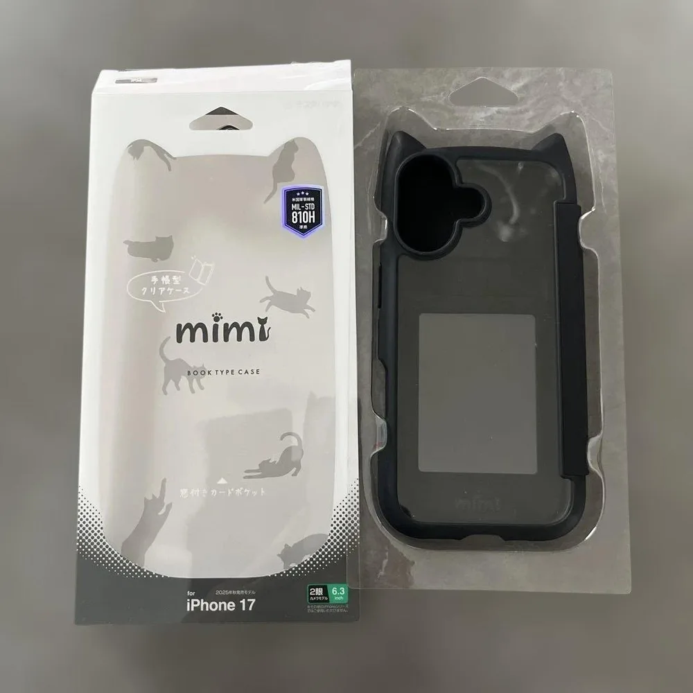 ラスタバナナ iPhone17 猫耳手帳ケース ブラック 9169IP5ABHP