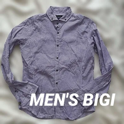MEN'S BIGI 長袖シャツ ギンガムチェック