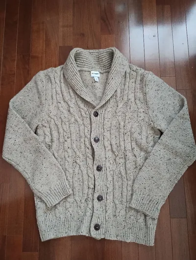 OLD NAVY ベージュ ケーブルニット カーディガン M Lサイズ相当