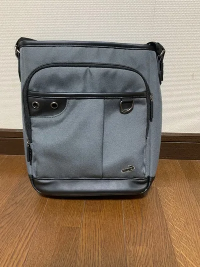 メンズ クロコダイル ショルダーバッグ グレー