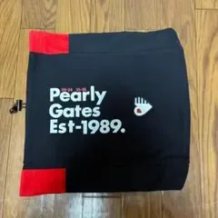 (K26323)★美品★ パーリーゲイツ ネックウォーマー 黒×赤