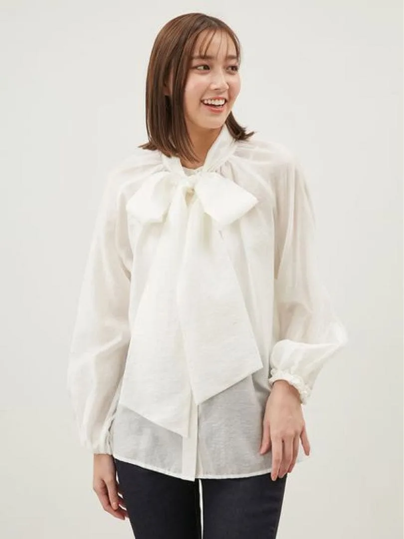 Mila Owen 2WAYシアーボウタイブラウス