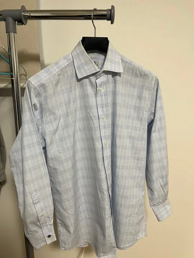 HERMES エルメス 長袖 ドレスシャツ ストライプ柄 39 15 1/2
