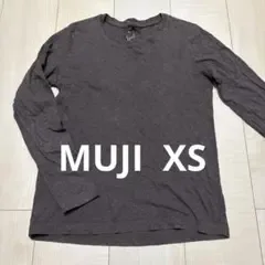 MUJI 無印良品 長袖Tシャツ コットン ダークブラウン レディース XS